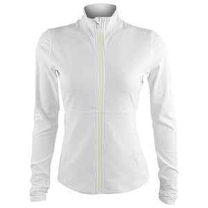 MPG Women's Vital Rib Full Zip Long Sleeve Jacket - Brilliant White