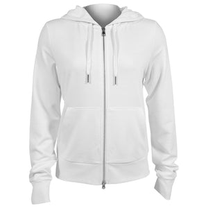 MPG Women's Cozy Fleece Full Zip Hoodie - Brilliant White