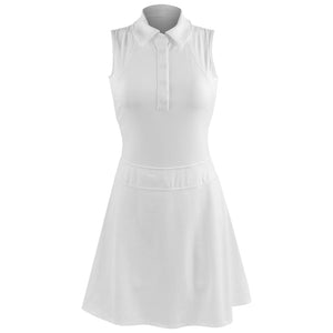 MPG Women's Vital Sleeveless Polo Dress - White