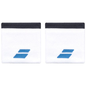 Babolat Logo Wristband - White/Drive Blue