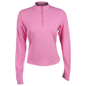 Sofibella Women's Nantucket Flex Rib 1/4 Zip Long Sleeve - Preppy Pink