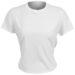 Sofibella Women's UV Staples Mesh Short Sleeve Tee - White
