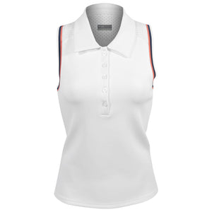 Lija Women's Club Edit Slice Polo Tank - White/Night Multi