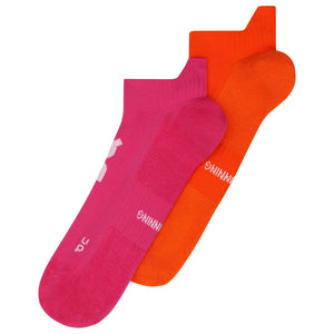 On Core Run Low 2 Pack Socks - Flame/Pink