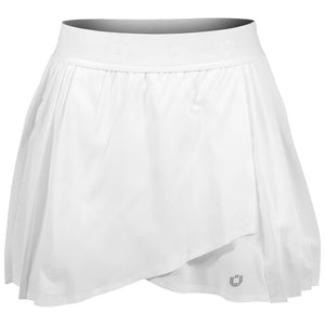 Ibkul Women's Solid Pleat 13" Skort - White