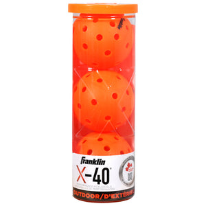 Franklin Pickleball X-40 Outdoor 3 Pack - Lava Orange