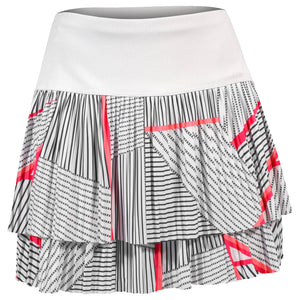 Lucky In Love Women's Glow Set Geo Glow Pleated Skort - White/Multi