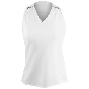 Lucky In Love Women's Easy Game Tie Tank - White