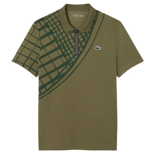 Lacoste Men's Ultra Dry Printed Polo - Khaki Green