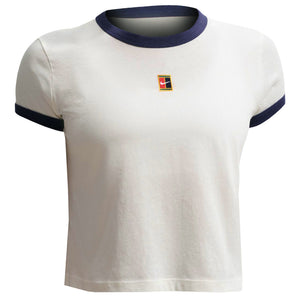 Nike Women's Court Racquet Ring Tee - Sail/Midnight Navy