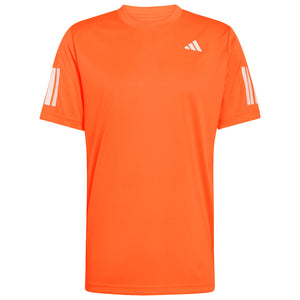 adidas Men's Club 3 Stripe Tee - Pure Orange