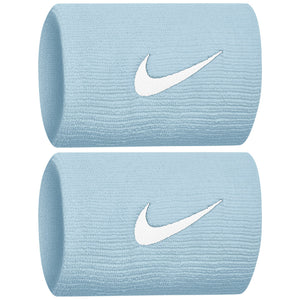 Nike Swoosh Premier Doublewide Wristbands 2 Pack - Hydrogen Blue