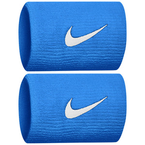 Nike Swoosh Premier Doublewide Wristbands 2 Pack - Light Photo Blue