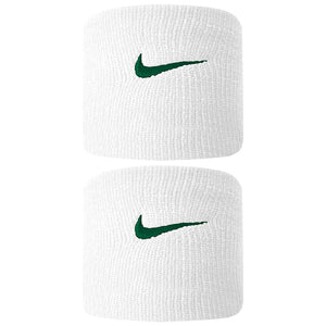 Nike Swoosh Premier DriFit Wristbands 2 Pack - White/Gorge Green