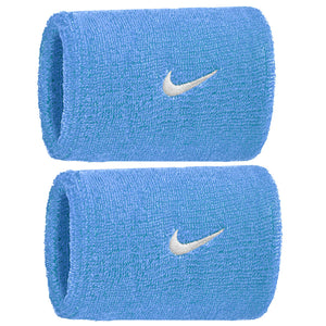 Nike Double Wide Classic Swoosh Wristband 2 Pack - University Blue/White