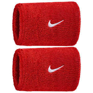 Nike Double Wide Classic Swoosh Wristband 2 Pack - University Red/White