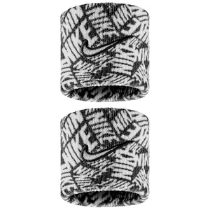 Nike Swoosh Printed Wristband 2 Pack - Black/White