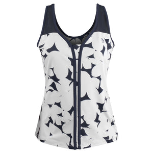 Penguin Women's Riviera Floral Tank - Bright White/Navy