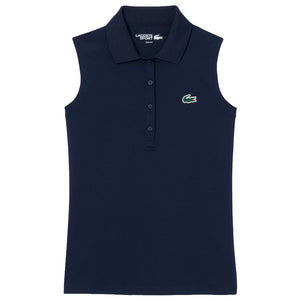 Lacoste Women's UV Stretch Sleeveless Polo - Navy Blue