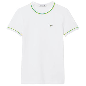 Lacoste Women's Contrast Accent Jersey Tee - White