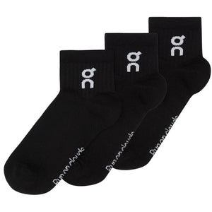 On Logo Mid 3 Pack Socks - Black