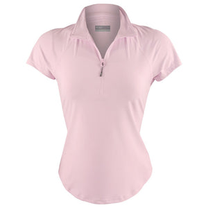 Lija Women's Don't Stop Me Now Sly Zip Mock Top - Blush