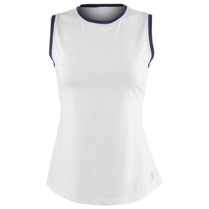 Sofibella Women's Indigo 25" High Low Tank - White/Navy