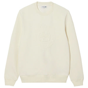 Lacoste Men's Embossed Logo Pique Sweatshirt - Cream