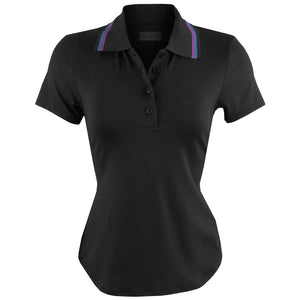 Lija Women's Hot Shot Classic Polo - Black/Royal Blue