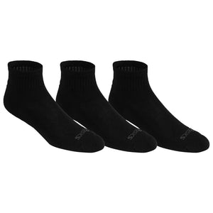 Asics Cushion Quarter 3 Pack Socks - Black