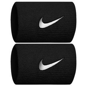 Nike Swoosh Premier DriFit Doublewide Wristband 2 Pack - Black/White