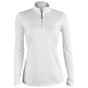 Sofibella Women's UV Colors Feather 1/4 Zip Longsleeve - White
