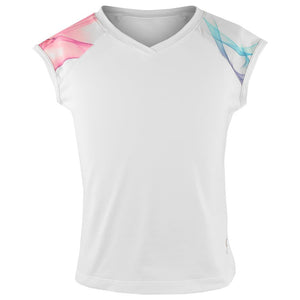 Sofibella Girls Spectrum Cap Sleeve - White/Spectrum