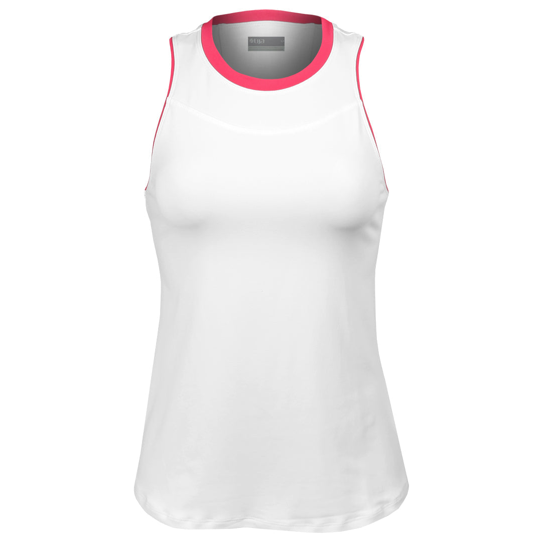Lija Women's The One To Beat Gracey Tank - White/Raspberry