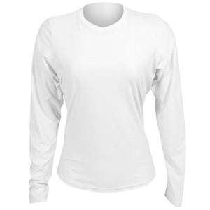 Sofibella Women's UV Colors Staples Mesh Long Sleeve - White