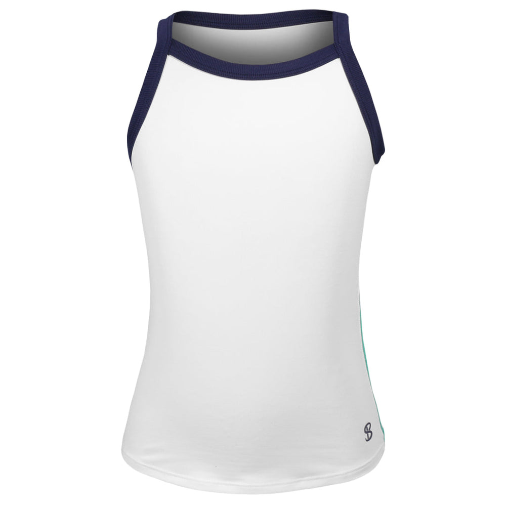 Sofibella Girls Green Spirit Courtside Tank - White