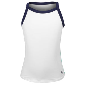 Sofibella Girls Green Spirit Courtside Tank - White