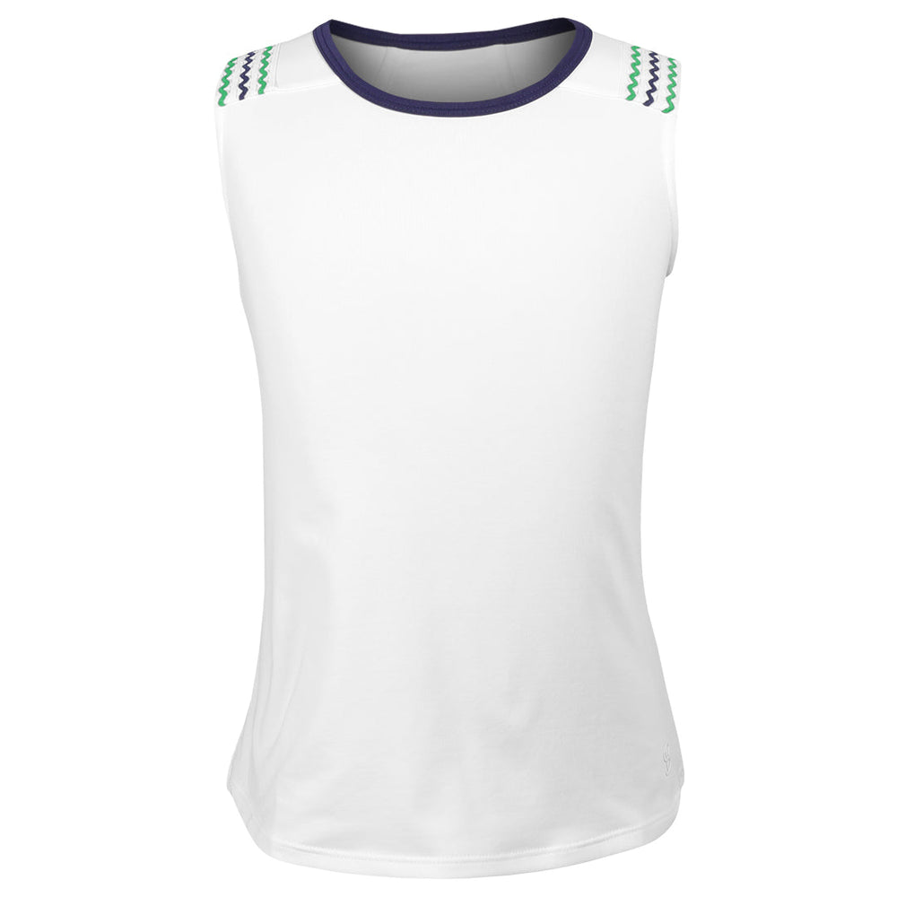 Sofibella Girls Green Spirit Baseline Tank - White