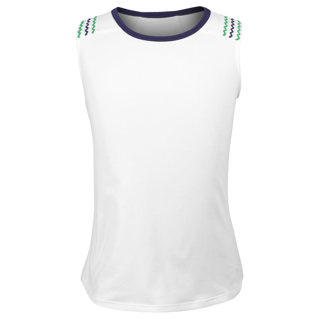 Sofibella Girls Green Spirit Baseline Tank - White