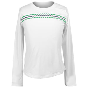 Sofibella Girls Green Spirit Long Sleeve Top - White