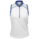 Sofibella Women's Perfect Storm Sleeveless Zipped Tank - White/True Blue