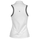 Lija Women's Holiday 25' Slice Sleeveless Polo - White/Black