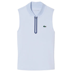 Lacoste Women's Ultra Dry Stretch Sleeveless Polo - Light Blue