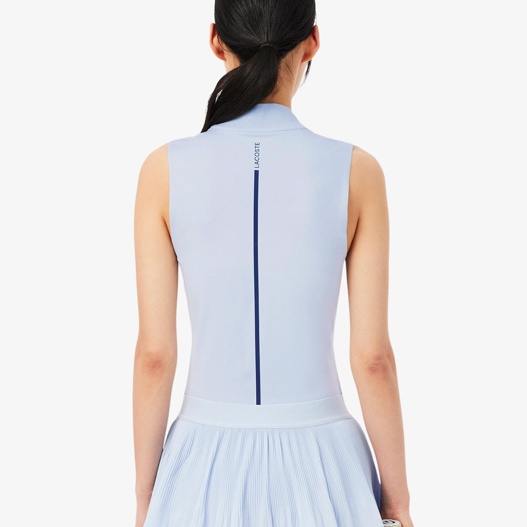 Lacoste Women's Ultra Dry Stretch Sleeveless Polo - Light Blue