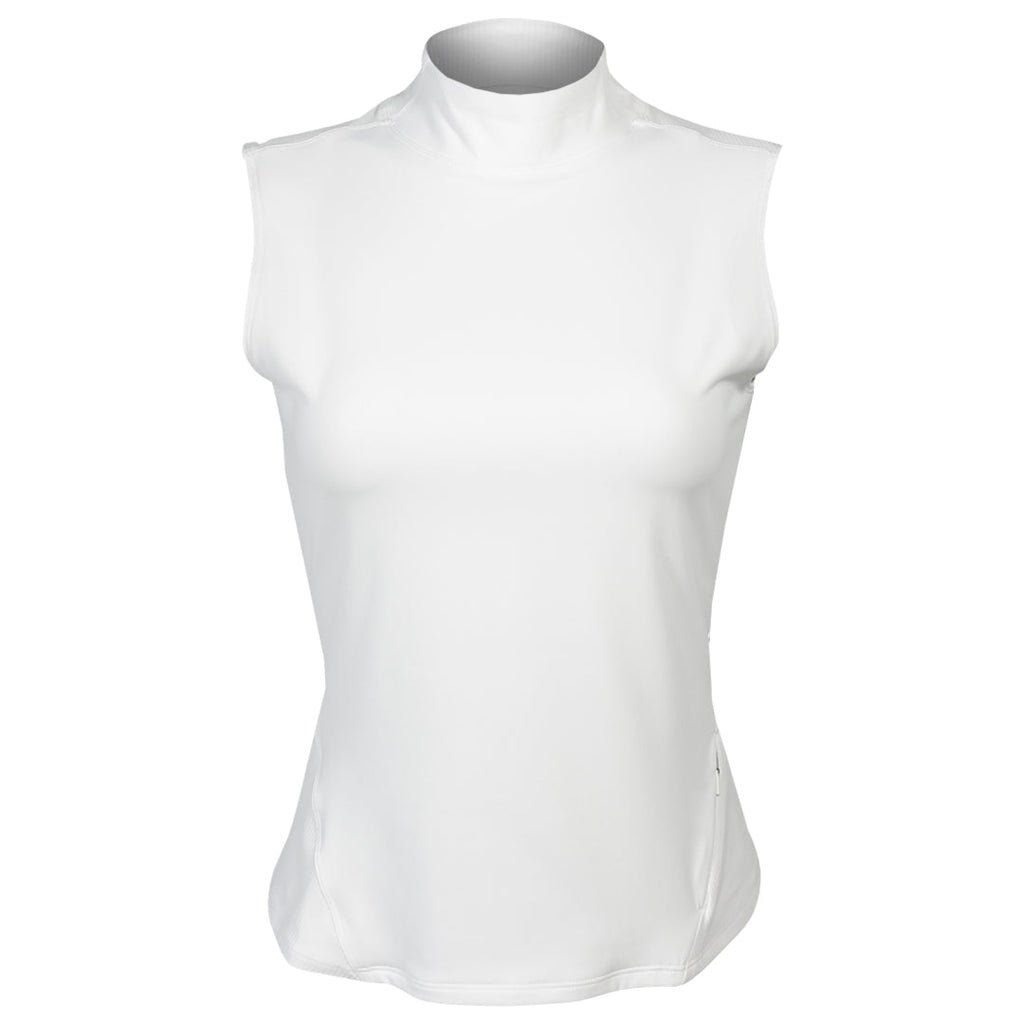 MPG Women's Vital Mock Neck Tank - Brilliant White