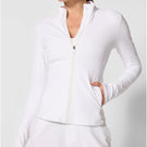 MPG Women's Vital Rib Full Zip Long Sleeve Jacket - Brilliant White