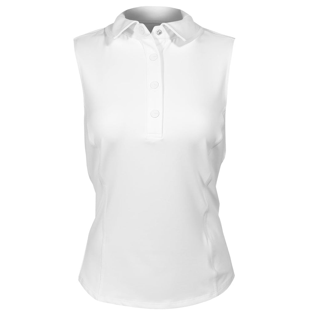 MPG Women's Club Sleeveless Polo - Brilliant White