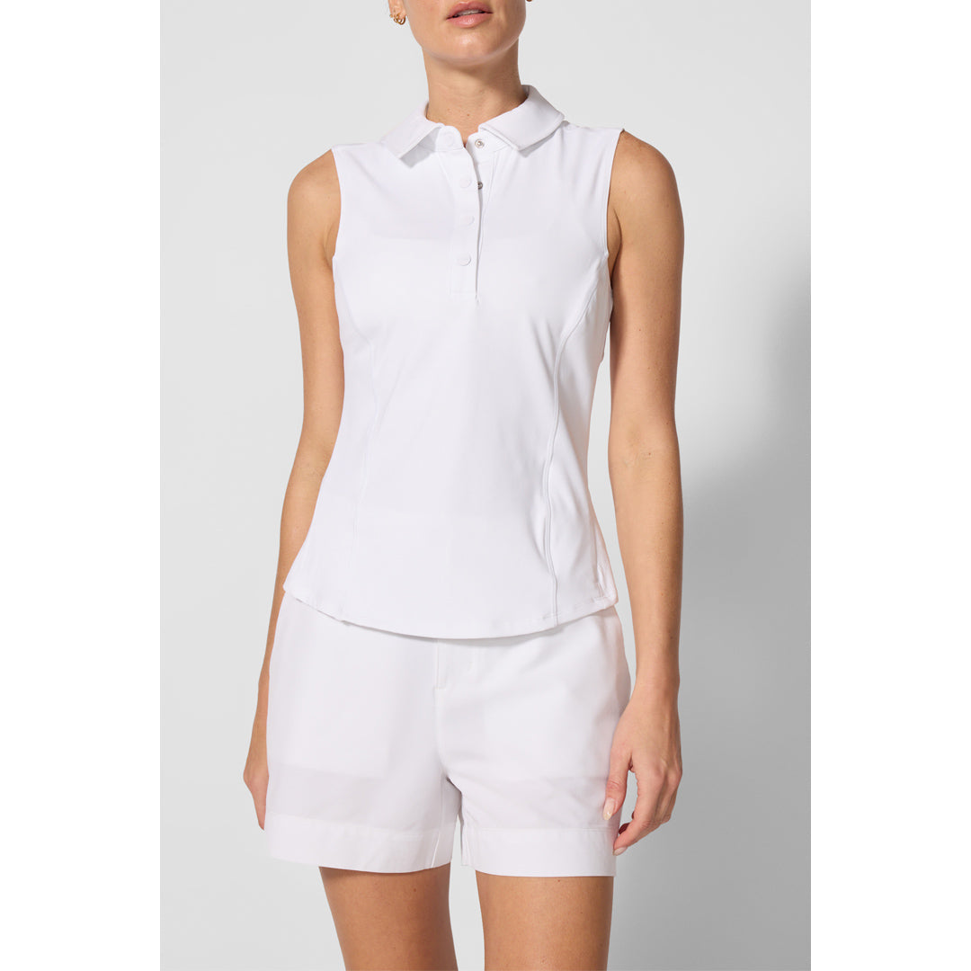 MPG Women's Club Sleeveless Polo - Brilliant White