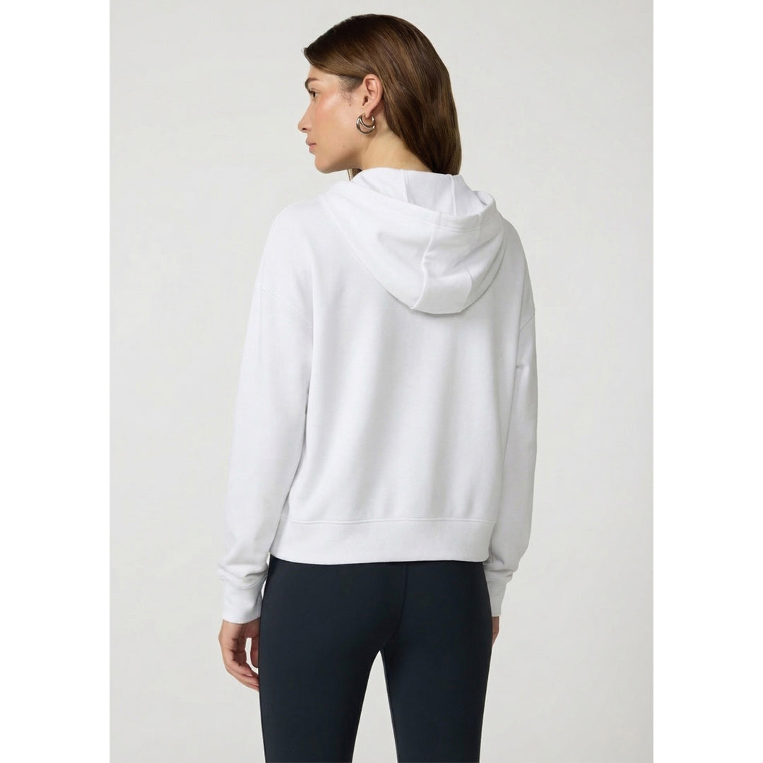 MPG Women's Cozy Fleece Full Zip Hoodie - Brilliant White