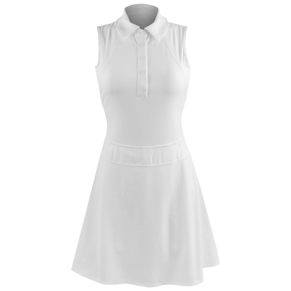 MPG Women's Vital Sleeveless Polo Dress - White